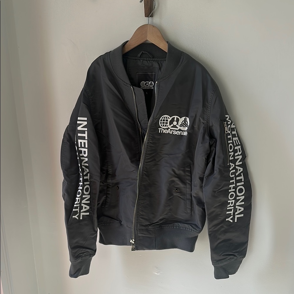 The Arsenale Men's Black Bomber Jacket - International Authority Print